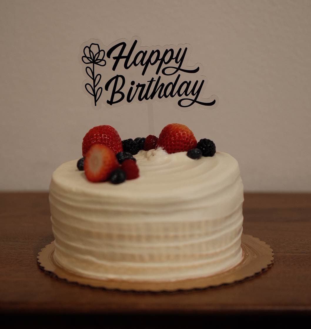 Custom Happy Birthday Cake Topper - Double Layer Acrylic