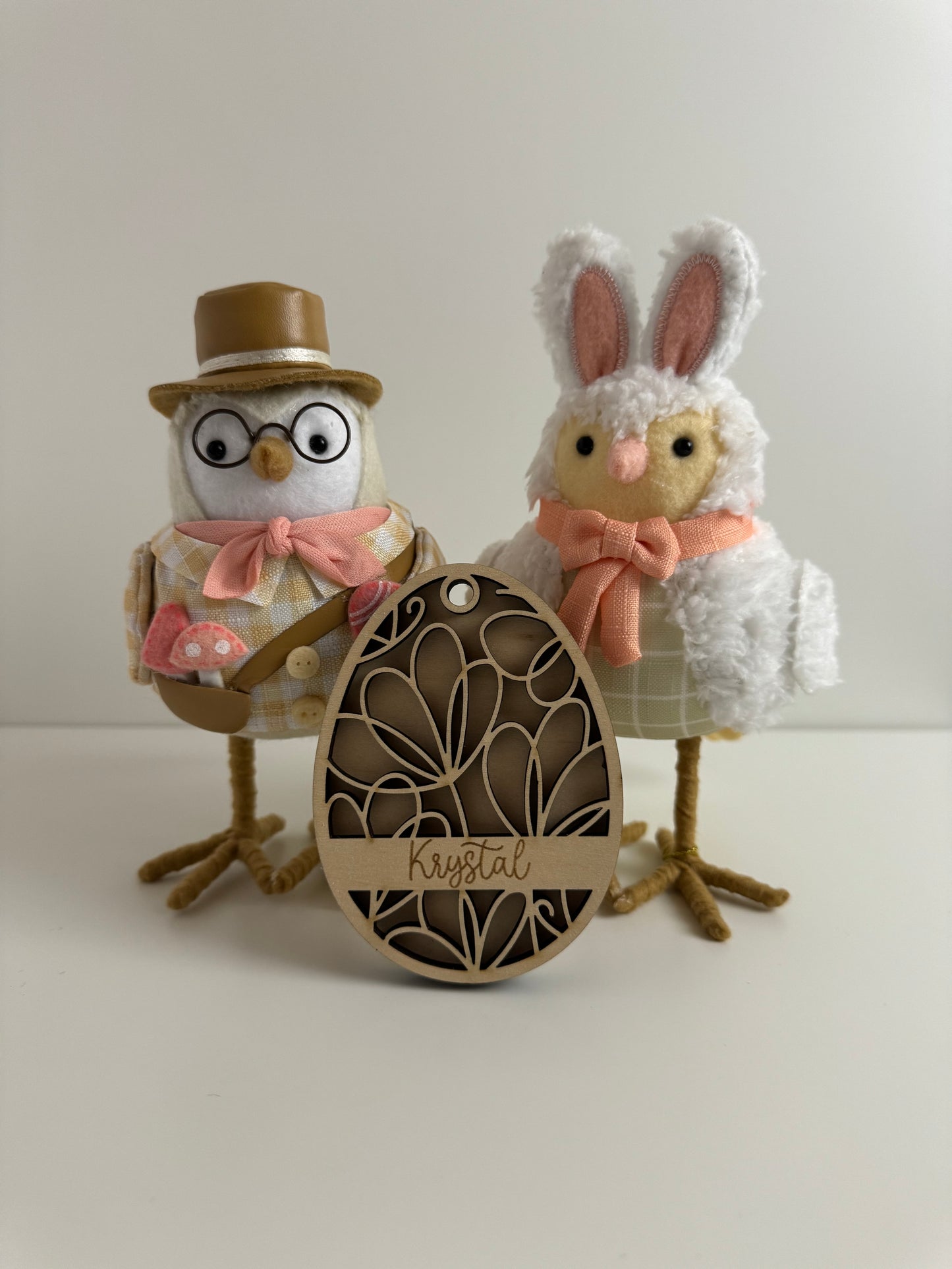 Personalized Egg Easter Basket Tag - Tulip Design