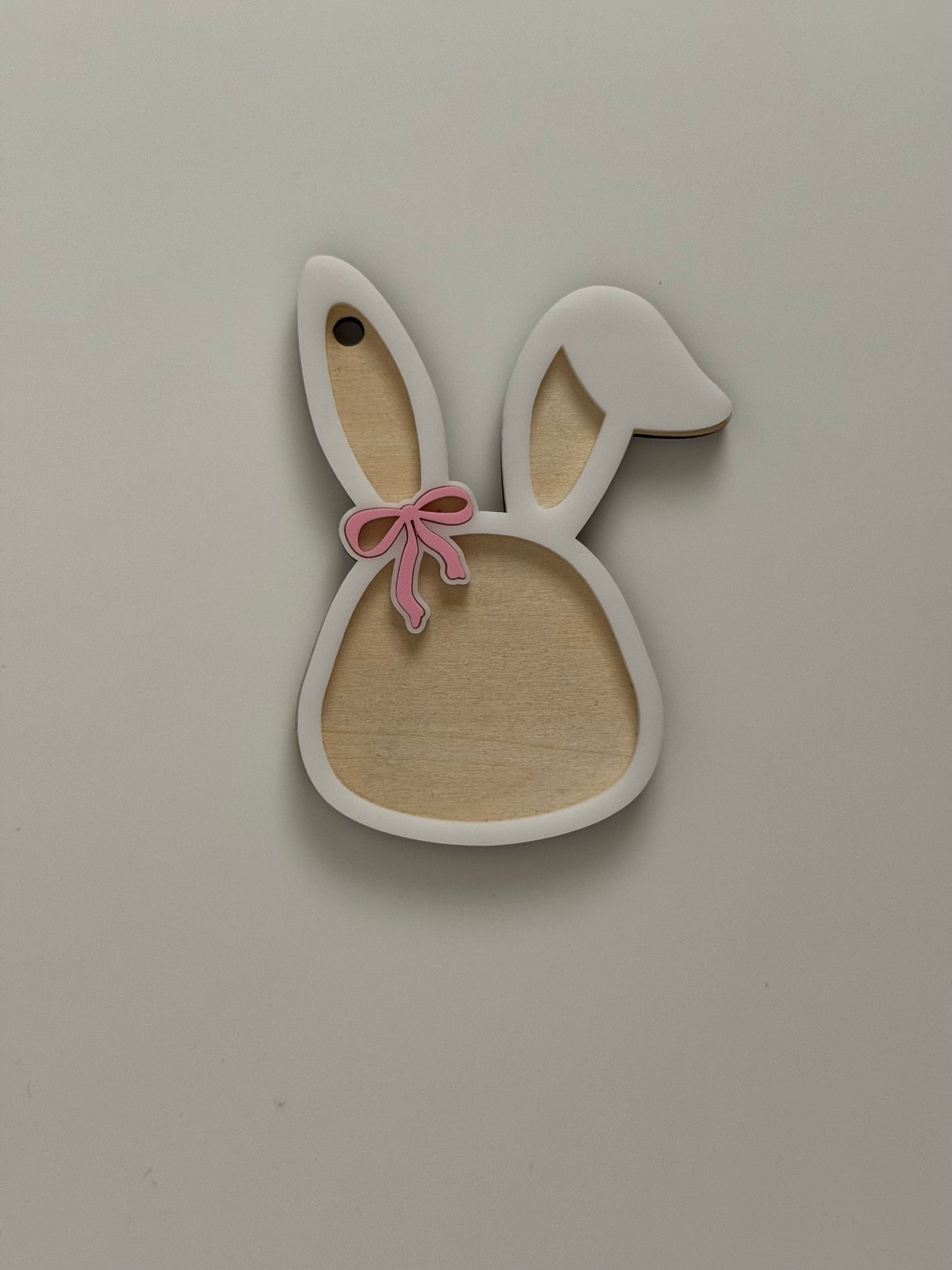 Personalized Bunny Easter Basket Tag with Bow