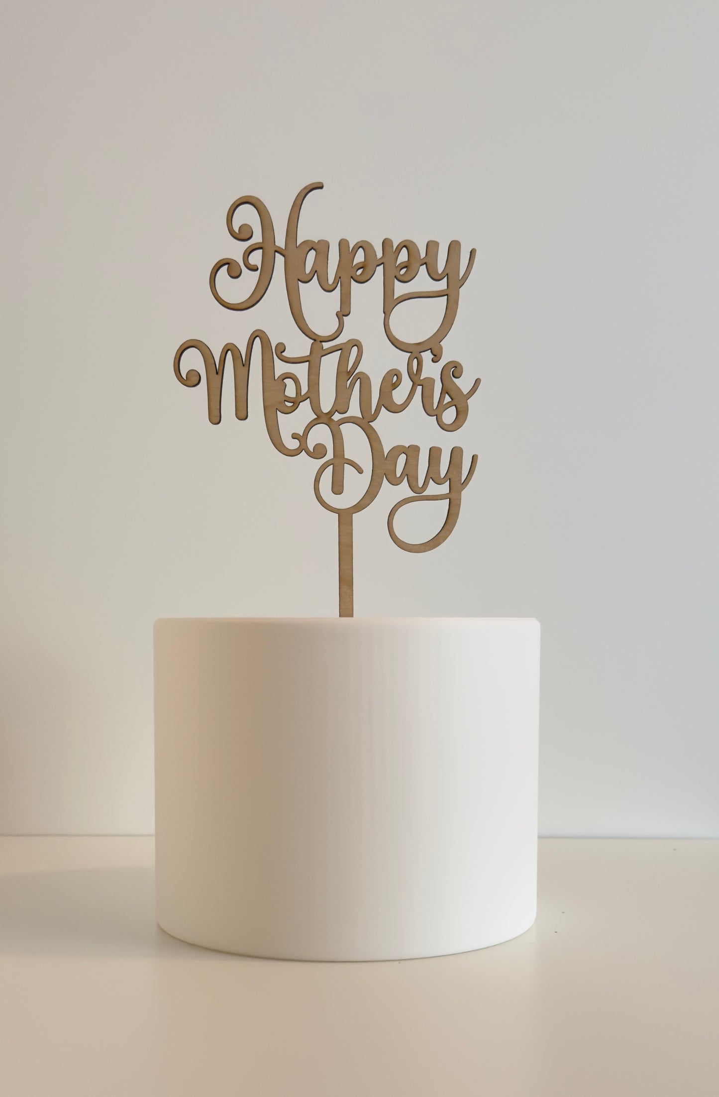 Mother's Day Cake Topper - Single Layer Wood