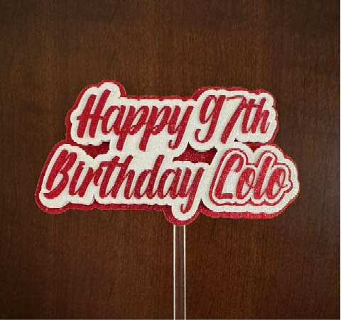 Custom Happy Birthday Cake Topper - Triple Layer Cardstock