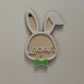 Personalized Bunny Easter Basket Tag with Bowtie