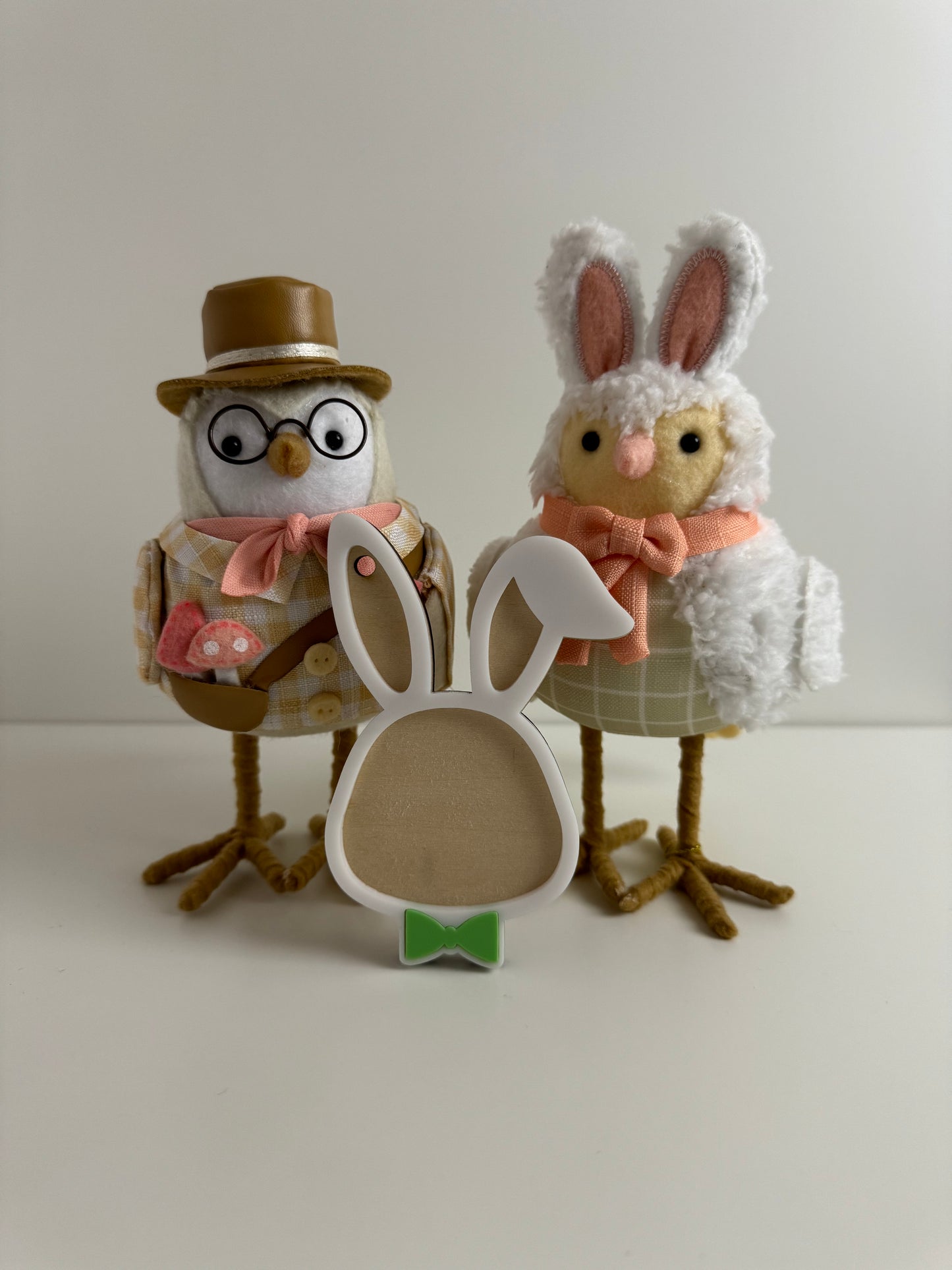 Personalized Bunny Easter Basket Tag with Bowtie