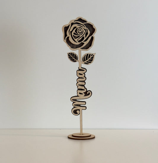 Mother’s Day Wooden Rose with Stand