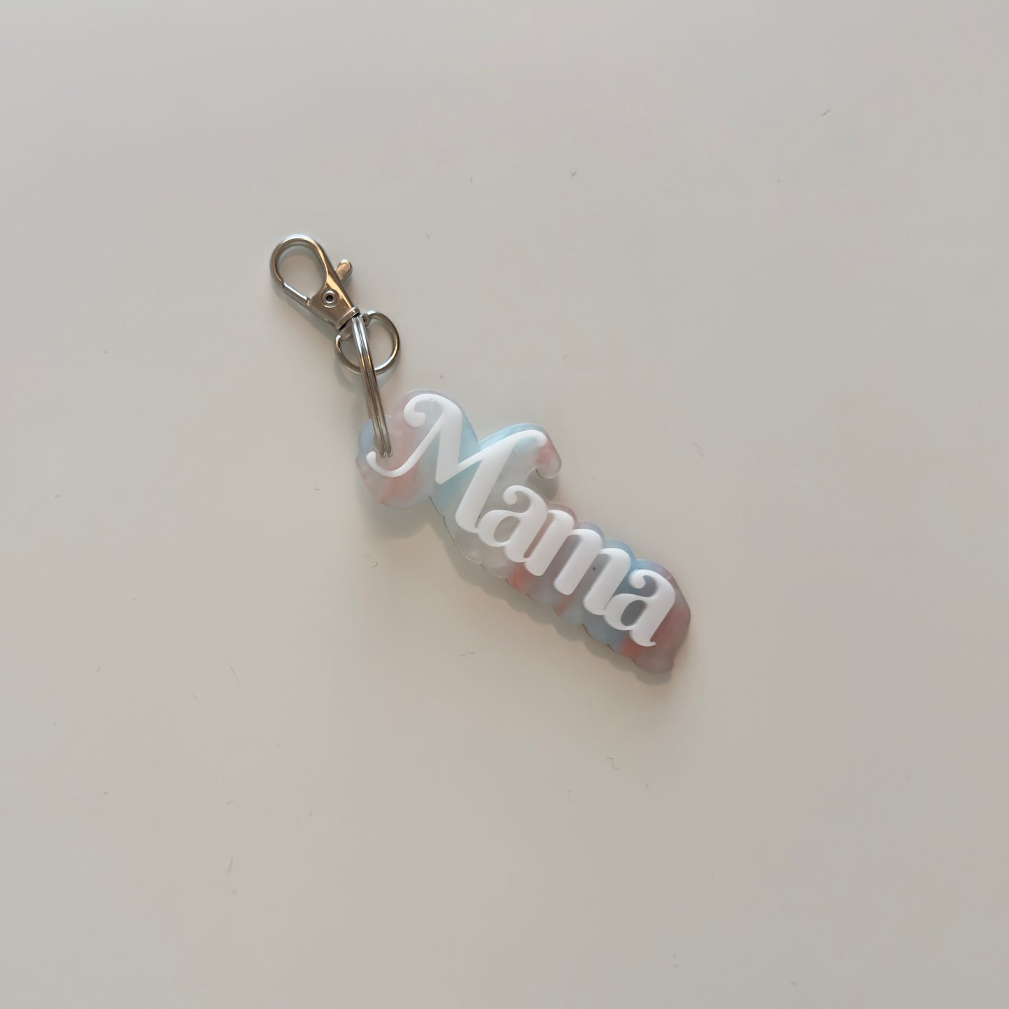 Mother's Day Custom Keychain - Cotton Candy Pearl Acrylic