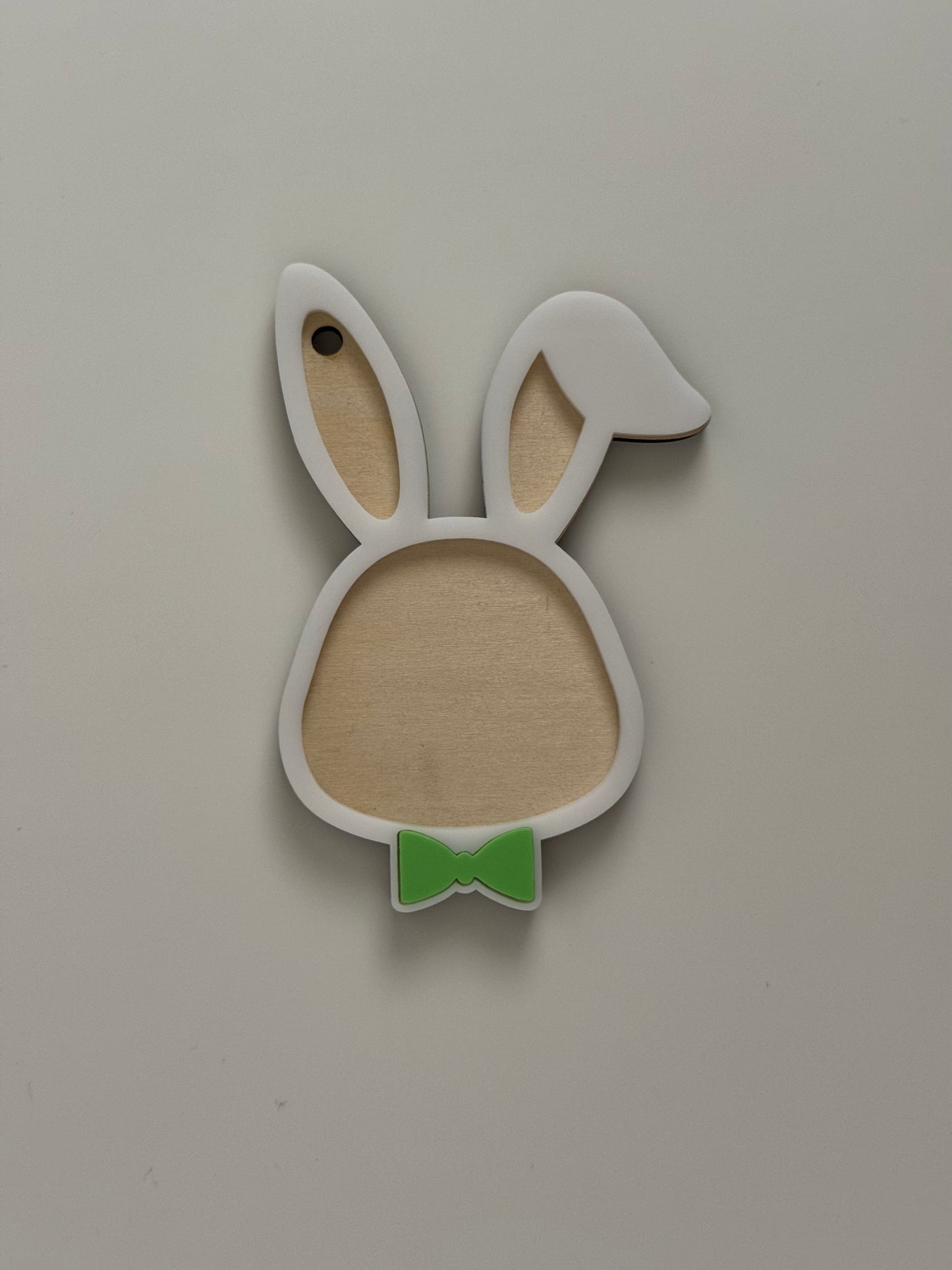 Personalized Bunny Easter Basket Tag with Bowtie